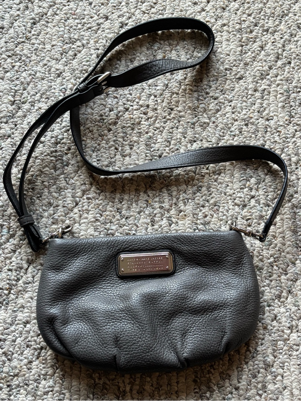 Marc by Marc Jacobs Dark Gray Pebbled Leather Crossbody Bag